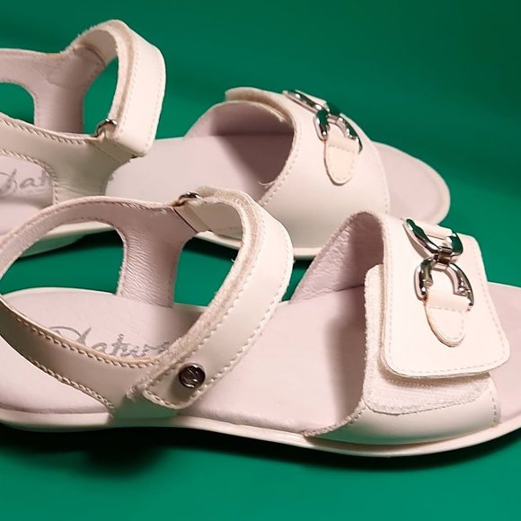 "Naturino" Brand New Girls White Leather Sandals Size 31 (US 13) - Picture 5 of 6